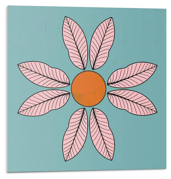 Fliesen Blume Sonne 4er Set 50 x 50 cm