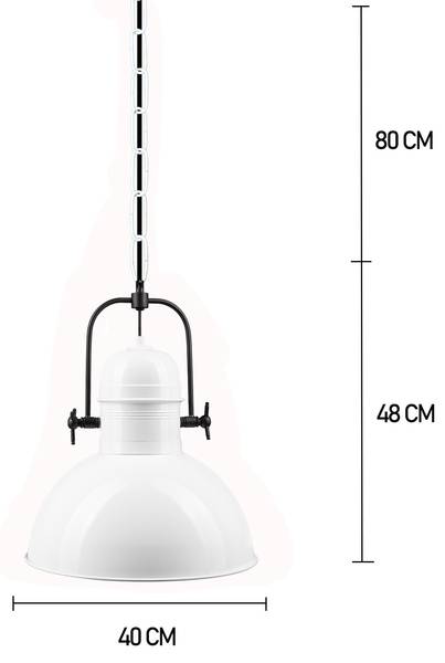 Hängelampe Manora Weiß - Höhe: 53 cm