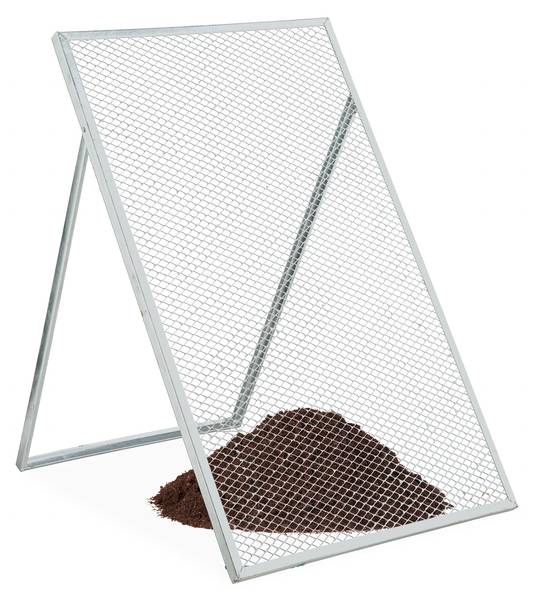 Durchwurfsieb 100 x 60 cm Silber - Stahl - 60 x 85 x 80 cm