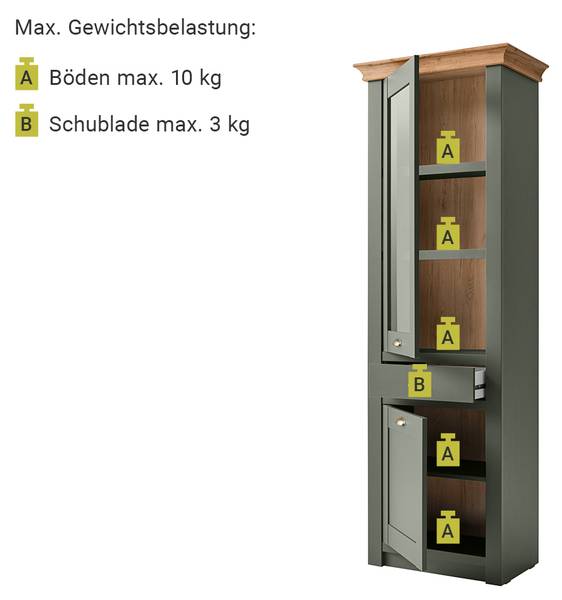 Wohnwand CINCINNATI-61-42 Braun - Grün - Holzwerkstoff - 328 x 207 x 45 cm