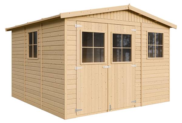 Gartenhaus mit Boden M335+M335G Beige - Fichte - 303 x 232 x 297 cm