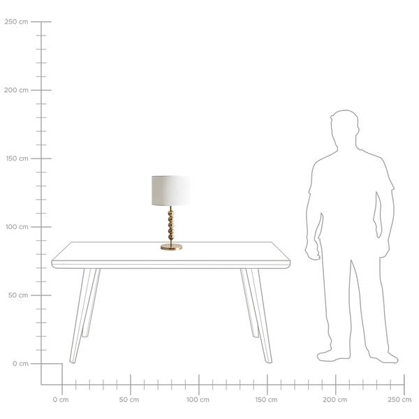 Lampe de table LOKY Laiton - Blanc