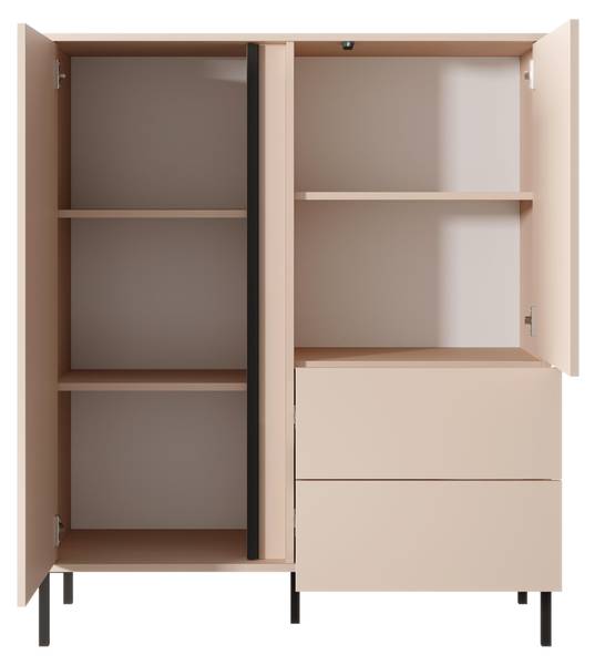 Commode DAST COD104 2D2D Beige - Mélamine - 104 x 124 x 40 cm
