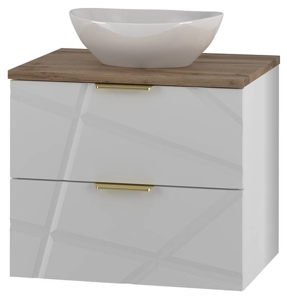 Badmöbel Aurora 2er-Set Weiß - Melamin - 61 x 53 x 47 cm