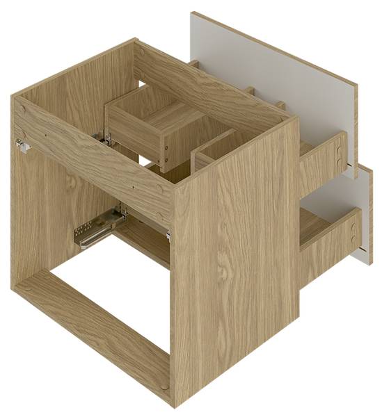 Doppelwaschtisch Viggo Braun - Holzwerkstoff - 121 x 53 x 47 cm