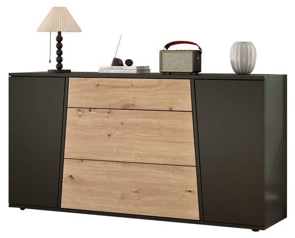 Sideboard Philotes Ⅵ Schwarz - Braun - Holzwerkstoff - 140 x 70 x 35 cm