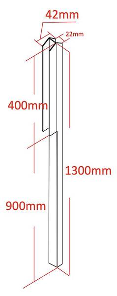 Zubehör für Glaswände TEMPA Schwarz - Höhe: 130 cm