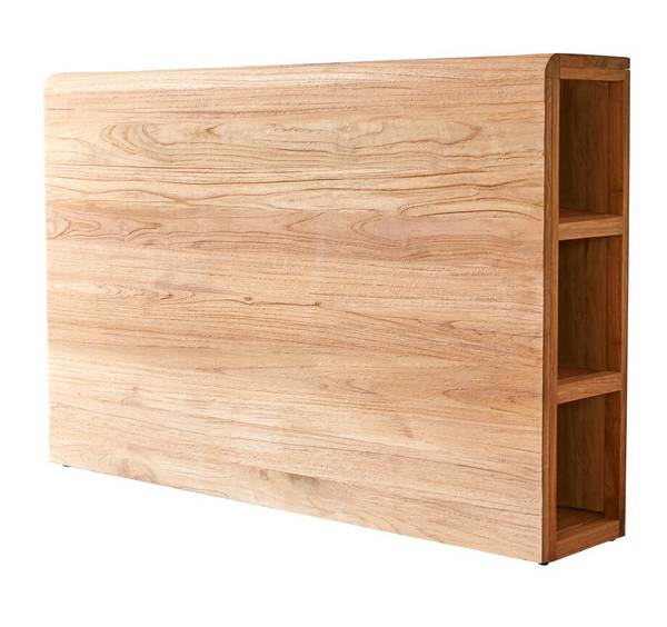 Kinder-Kopfteil Bertie Beige - Teakholz - 120 x 80 x 25 cm