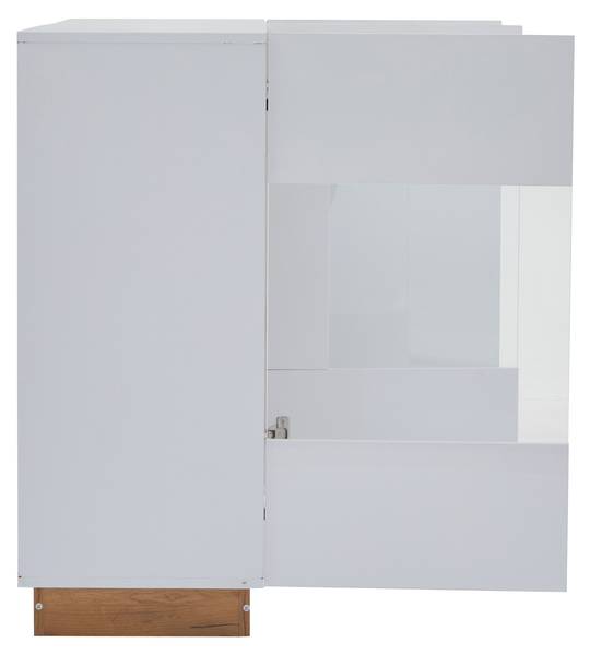 Sideboard Electra Ⅰ Braun - Weiß - Holzwerkstoff - Glas - 138 x 91 x 38 cm