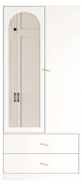 Kleiderschrank  MUDBA495 Ⅳ Weiß - Holzwerkstoff - 80 x 180 x 40 cm