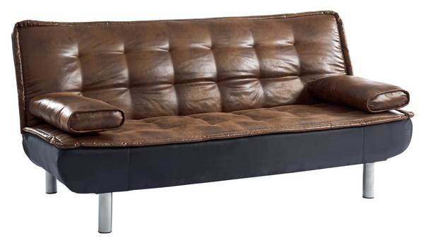 Schlafsofa MISHAN Braun - Textil - 190 x 89 x 96 cm
