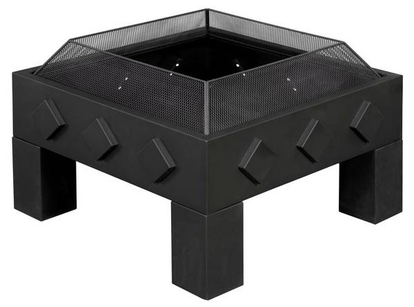 Feuerschale KUBUS Schwarz - Metall - 61 x 43 x 61 cm