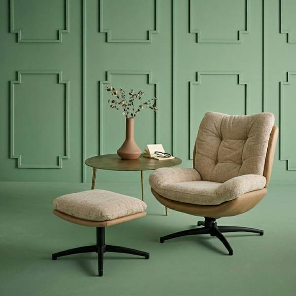 Sessel MANU Beige - Webstoff - 87 x 90 x 68 cm