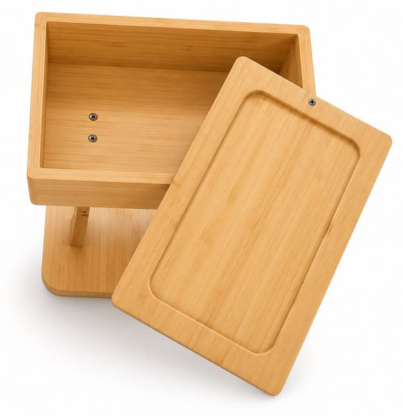 Toilettenpapierhalter mit Fach & Ablage Braun - Bambus - 25 x 65 x 20 cm