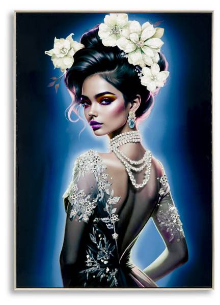 Peinture sur toile Isabel B En partie en bois massif - 72 x 102 x 4 cm