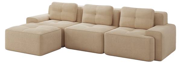 Ecksofa FX-OTM Beige - Cord - 293 x 69 x 177 cm
