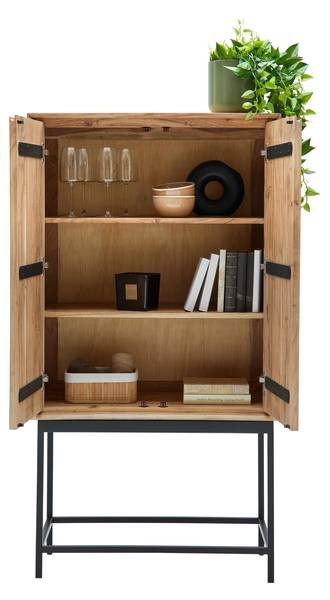 Highboard TARIM Schwarz - Braun - Metall - Holz teilmassiv - 80 x 150 x 40 cm