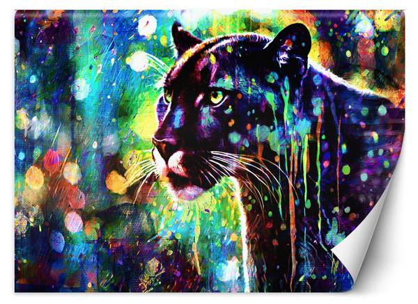 Fotobehang panter abstractie 100 x 70 cm