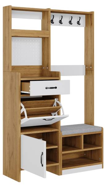 Garderobenset BAZoom457 Ⅳ Braun - Holzwerkstoff - 180 x 109 cm