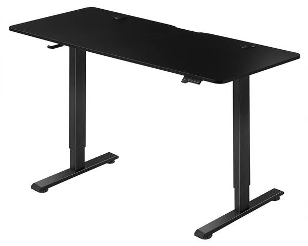 Schreibtisch Office höhenverstellbar Schwarz - Breite: 140 cm