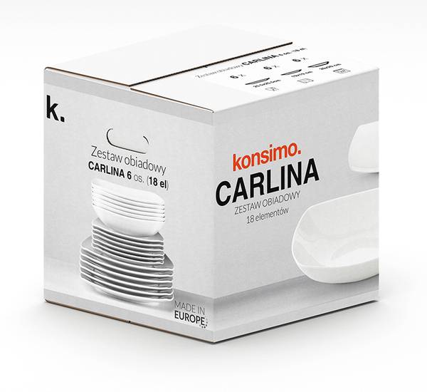 Tafelservice 12 Pers 36-tlg Carlina Weiß - Fine Bone China - Porzellan - 26 x 26 cm