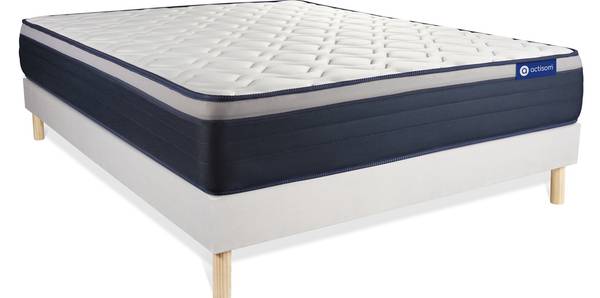 Bettgestell und Matratze Actiflex max - Weiß - Massivholz - 130 x 55 x 190 cm