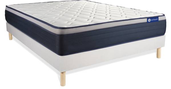 Bettgestell und Matratze Actimemo max - Weiß - Massivholz - 160 x 55 x 195 cm