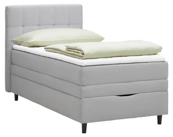 Boxspringbett MIAMI Grau - Holzwerkstoff - Textil - 100 x 1 x 90 cm