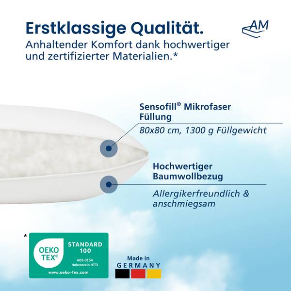 Premium Mikrofaser Kopfkissen Set Breite: 800 cm - Anzahl Teile im Set: 2