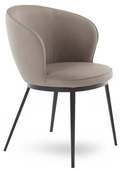 Eetkamerstoel Gain grijs - echt leer - 61 x 82 x 60 cm