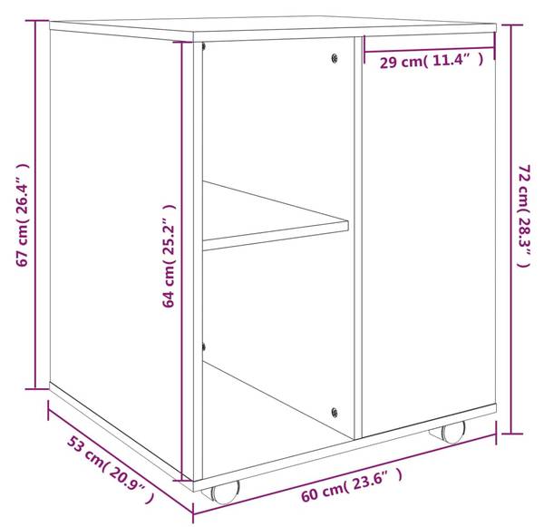 Verrijdbare Kast 3008181 lichtgrijs