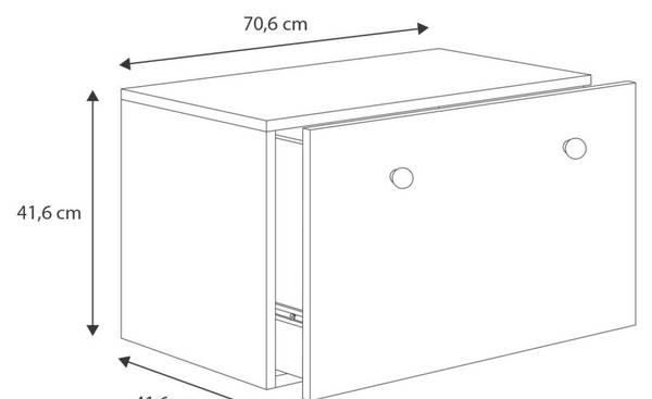Spielzeugtruhe Inga Weiß - Holzwerkstoff - 71 x 42 x 42 cm