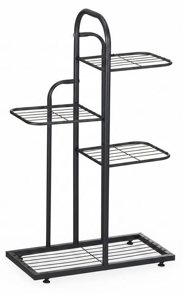 Plantenrek staal 4 etages zwart - staal - 44 x 73 x 23 cm
