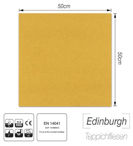 Teppichfliese Edinburgh Gelb