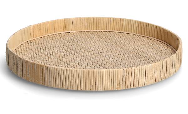 Dekotablett "Nature", Rattan, ca. Ø Braun - Rattan - 40 x 5 x 40 cm