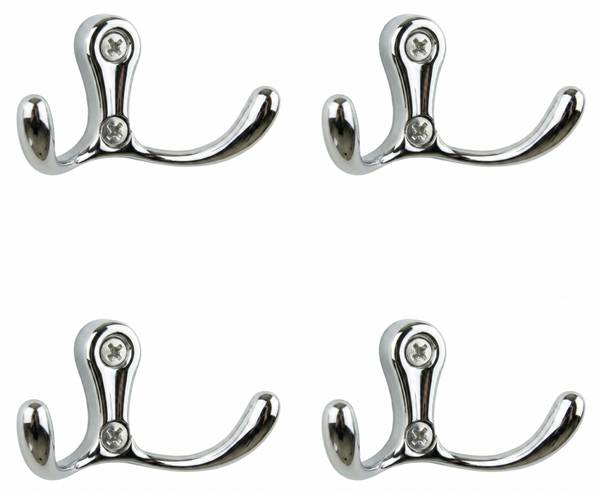Wandhaken Lurri 4er-Set Silber - Metall - 5 x 3 x 5 cm