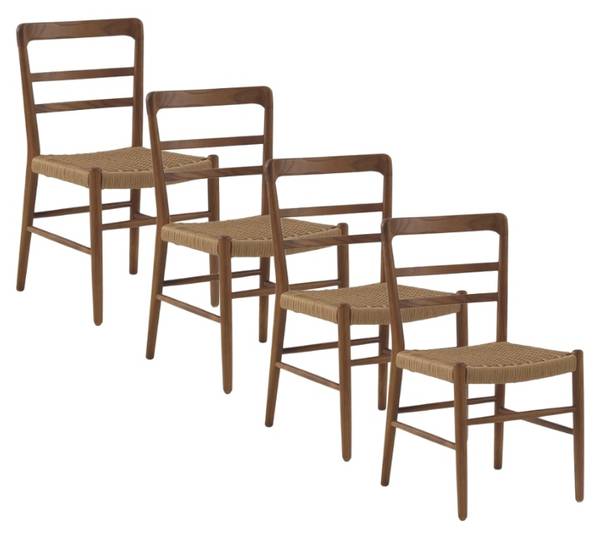 Stoelen 11593 set van 4 bruin - massief hout - 51 x 83 x 44 cm