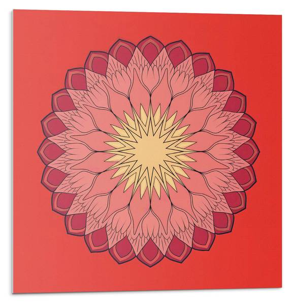 Fliesen Mandala Blütentanz 4er Set 50 x 50 cm