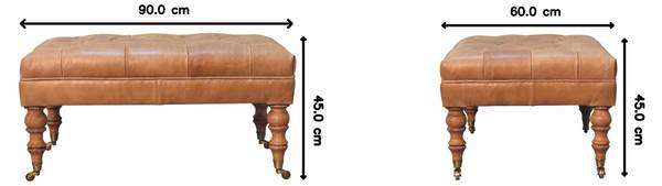 Hocker Castor Braun - Mango - 90 x 45 x 60 cm