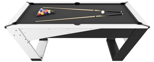 Billardtisch HARRISON Schwarz - Weiß - Holz teilmassiv - 214 x 82 x 123 cm