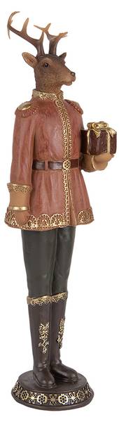 Dekorationsfigur Hirsch Xmas&Ntonio Braun - Kunststoff - 10 x 38 x 11 cm