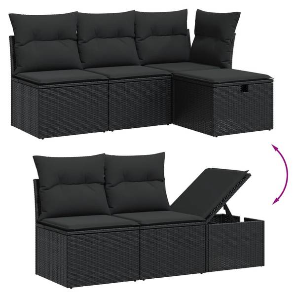Canapés de jardin 3037466-1 (lot de 6) Noir