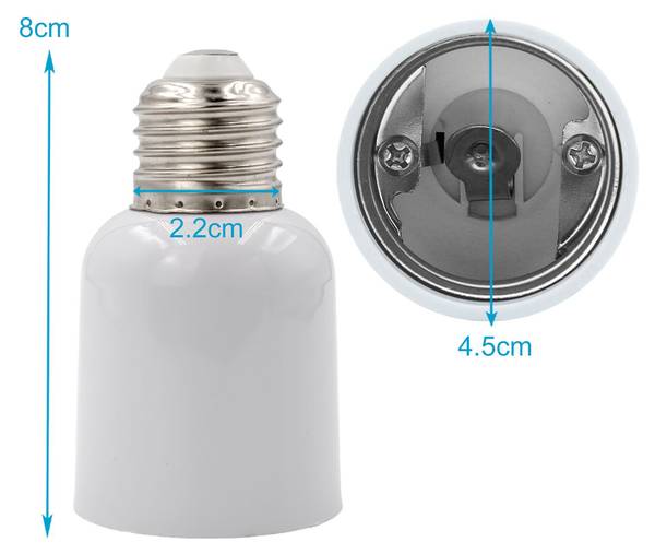 4x E27 auf E40 Lampensockel Adapter Weiß - Kunststoff - 5 x 11 x 16 cm