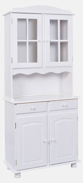 Sideboard mit zwei Türen und zwei Weiß - Massivholz - 88 x 198 x 43 cm
