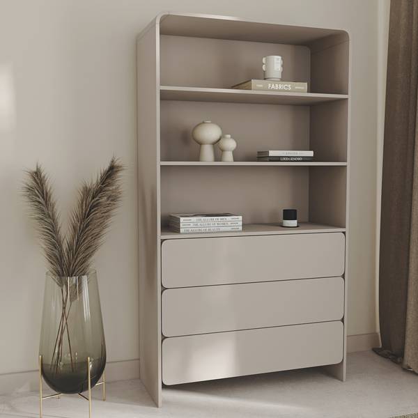 Staande kast LUMMO grijs - melamine - 100 x 200 x 39 cm