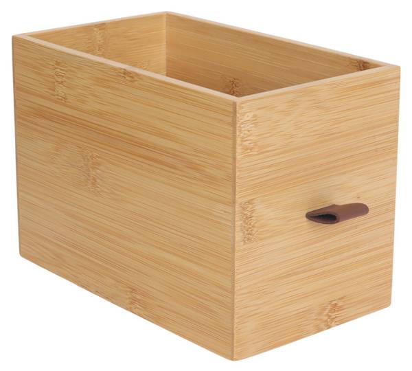Schubladenbox Bambus mit Schlaufen Braun - Hellbraun - Weiß