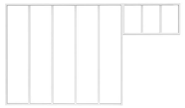 Glaswand BAYVIEW Weiß - Glas - Metall - 3 x 40 x 5 cm
