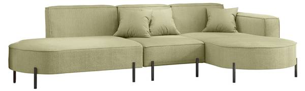 Ecksofa VALENCIA Kiwigrün - Ecke davorstehend rechts