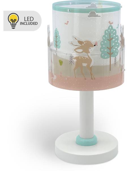 KinderNachttischlampe LED Hirsch Pink - Kunststoff - 15 x 30 x 15 cm