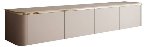 TV-Schrank AVELINE Beige - Gold - Holzwerkstoff - 200 x 35 x 40 cm